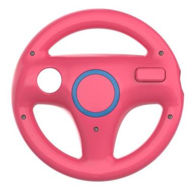 Imagem de Volante Para Nintendo Wii e Wii U Rosa - Genérica