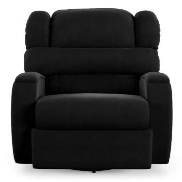 Imagem de Poltrona Do Papai Sala De Cinema Reclinável Manchester Glider Manual Giratória Veludo Preto