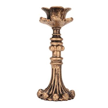 Imagem de Castiçal esculpido vintage, suporte de vela de resina estilo francês com entalhe requintado, para decoração de casa de casamento, aniversário, Natal