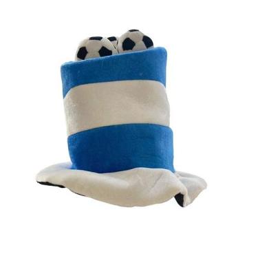 Imagem de Top Hat Carnival Cosplay Cap Ball Soccer Ball Azul Branco Adulto - Yiw