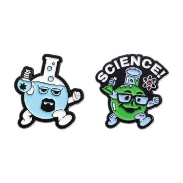 Imagem de Conjunto de broches Funny Science Cartoon Chemistry Flask - yiweisai