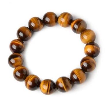 Imagem de Pulseiras de miçangas de 12 mm com olhos de tigre amarelos naturais pa