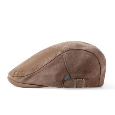 Imagem de Boné de camurça plana para homens Gatsby Newsboy Cabbie Hat Brown - Yi