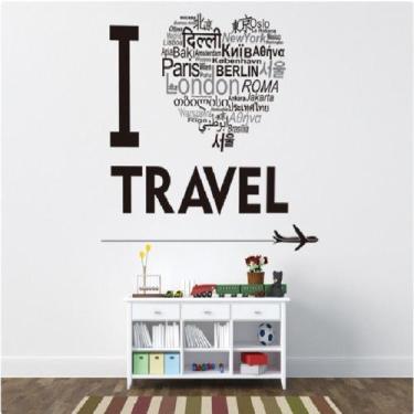 Imagem de Adesivo de parede I Love Travel Inspirational City Names 50x70cm - yiw