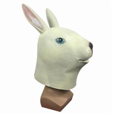 Imagem de Chapéu, máscara facial completa de látex de coelho, fantasia de cospla