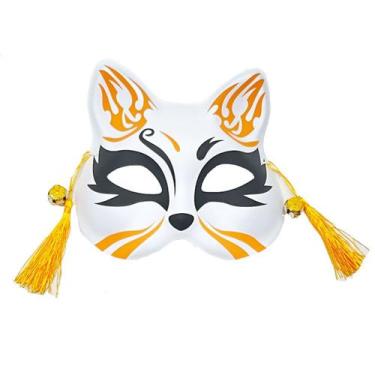 Imagem de Máscara de gato japonês em PVC para rosto inteiro para crianças, fanta