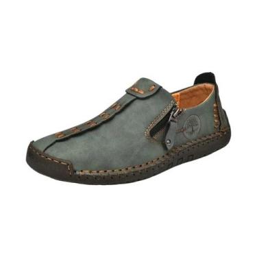 Imagem de Mocassins De Couro Feitos À Mão Para Homens plus Size, Respiráveis, Ca