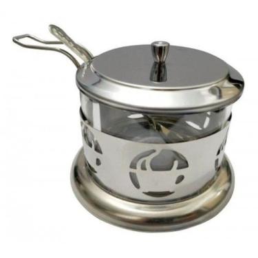 Imagem de Açucareiro vidro e inox com colher - 200 ml - Novo Século
