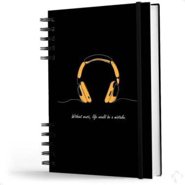 Imagem de Caderno De Anotações Capa Dura Coleção Music Melodia Preto - NISTI PRI