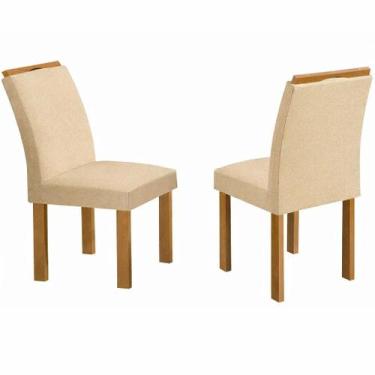 Imagem de Kit 2 Cadeiras Londres em Veludo Estofadas Cel Móveis Cor Bege, Bege