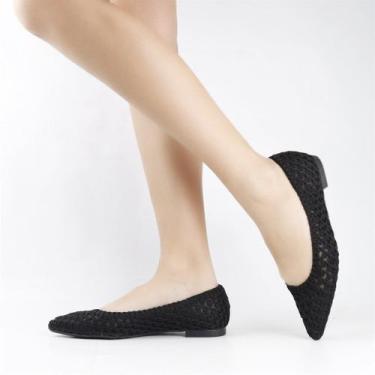 Imagem de Sapatilha Bico Fino Bordada - VALENTINA, Preto, 37