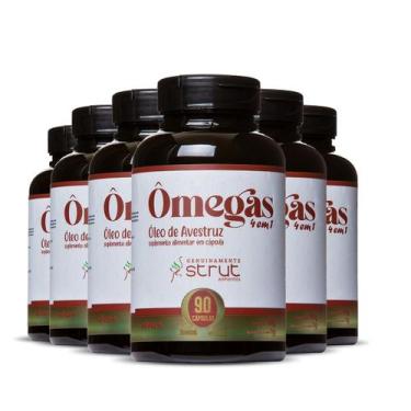 Imagem de 6x oleo de avestruz 90caps 1.000mg  strut omega 3 6 7 9 - Genuinamente