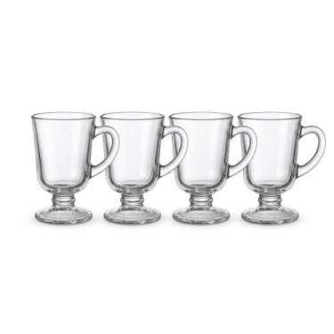 Imagem de Conjunto 4 Canecas Xícaras Cappuccino Vidro Royal 120ml Pequena Transp