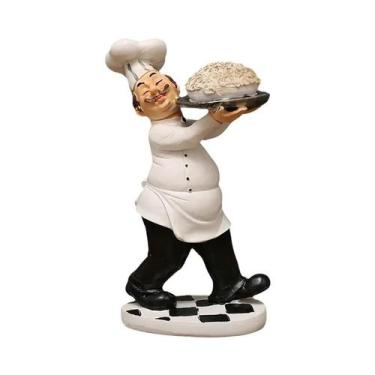 Imagem de Estátua De Chef Com Tema De Comida Para Decoração De Casa, Esculturas 