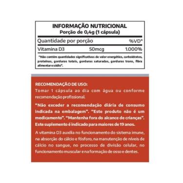 Imagem de Vitamina D3 2.000UI Vegetariano 60 Cápsulas Lauton Nutrition Clinical 