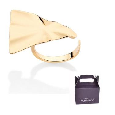 Imagem de Anel Ajustável Triangular Banhado à Ouro Rommanel 513542, 14, Dourado