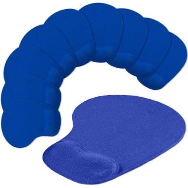 Imagem de Kit 10x Mouse Pad Ergonômico com Apoio de Punho Topget Azul