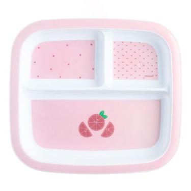 Imagem de Prato infantil com divisória pimpolho +6 meses desenhos, Rosa