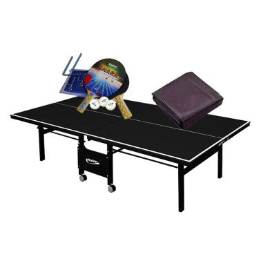 Imagem de MESA PING PONG MDF 18mm 1084 PRETA KLOPF + Kit Completo 5031 + Capa Mesa Fechada