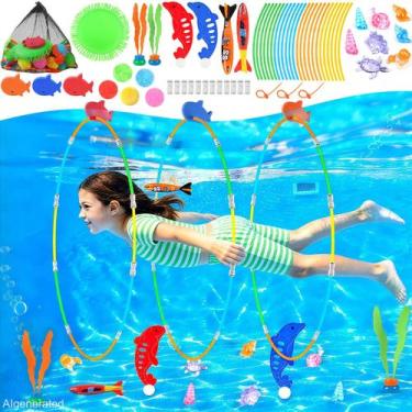 Imagem de Brinquedos para Piscina EULRGAUS Conjunto de 34 Anéis para Nadar