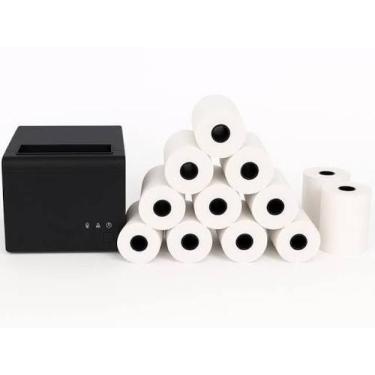 Imagem de Kit 12 Bobinas Térmicas 80x40 44g Branca Silfer Impressora PDV Cupom F