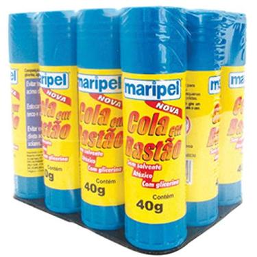 Imagem de Cola em Bastão, Maripel 4440, Multicor, 40 g, Pacote de 12