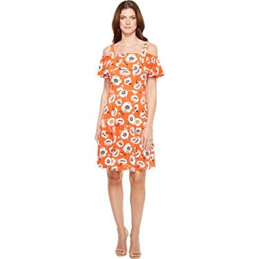 Imagem de Adrianna Papell Vestido feminino floral com ombro vazado, Vermelho/Multi, PP