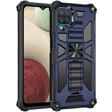 Imagem de Mobile phone accessories Para Samsung for Galaxy A12 TPU à prova de choque + PC capa protetora magnética com suporte phone case