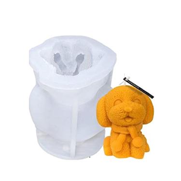 Imagem de Bandeja de cubo de gelo para cachorro de pelúcia molde de cubo de gelo mousse bolo abrasivos de silicone vela de aromaterapia DIY manual molde de epóxi ferramentas de sorvete molde de cubo de gelo (cor: C)