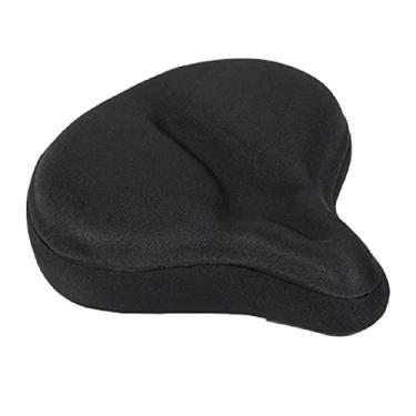 Imagem de QWERTYUI Assento de bicicleta confortável extra largo macio respirável absorvente selim de bicicleta espuma viscoelástica universal substituição de assento de bicicleta para bicicletas de montanha, bicicletas de estrada, preto, tamanho único