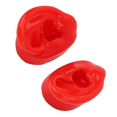 Imagem de Modelo de Ouvido Simulado, Modelo de Ouvido Humano Macio de Base Grande, Silicone Resistente à áGua para Pontos de Acupuntura para Hospitais (Vermelho)