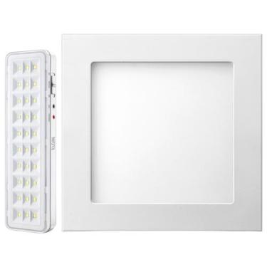 Imagem de Kit Painel Plafon Led 18W Quadrado Embutir Branco Frio Luminária De Em