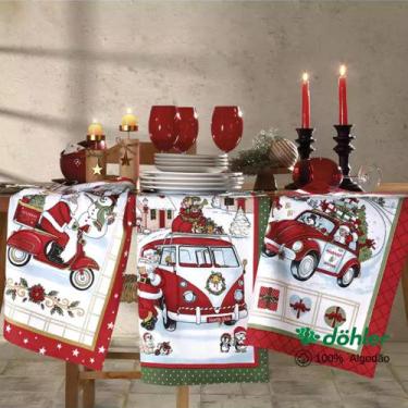 Imagem de Pano De Prato De Natal Kit 3 Peças Felpudo Estampado Dohler