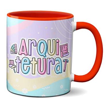 Imagem de Caneca Arquitetura Profissão Arquiteta Criativa Presente (Vermelha)