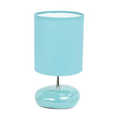 Imagem de Simple Designs Luminária de mesa LT2005-BLU Stonies com aparência de pedra pequena, azul