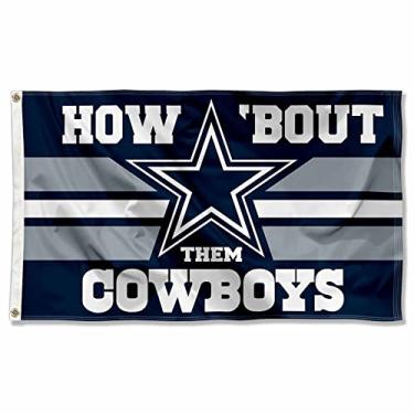 Imagem de WinCraft Bandeira do Dallas Cowboys How Bout Them Cowboys Outdoor Indoor 9,5 cm x 1,5 m
