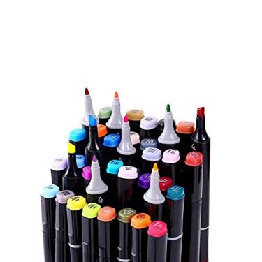 Imagem de Conjunto de marcadores artísticos com ponta dupla à base de álcool Jueshanzj com caixa 36 cores universais