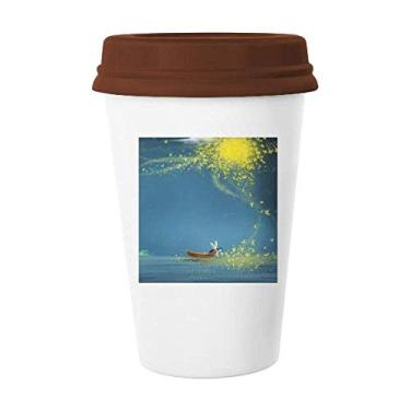 Imagem de Caneca de pintura silenciosa Night Light Boat Fairy Fuying copo de cerâmica copo de cerâmica
