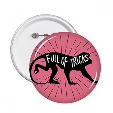 Imagem de Silhueta de animal macaco preto natural com pinos redondos distintivos decoração de roupas 5 peças presente