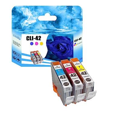 Imagem de Cartucho de tinta de substituição compatível com cartuchos de tinta Canon CLI-42, funciona para impressora Canon Pixma Pro 100 pacote com 3 BK (cor: 1 pacote tricolor)