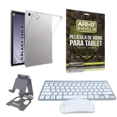 Imagem de Kit Capa AntiShock Para Galaxy Tab A9 8.7" + Teclado e Mouse Bluetooth + Suporte + Pelicula de Vidro 3D - ArmyShield