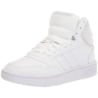 Imagem de adidas Tênis de basquete feminino Hoops 3.0 Mid, Branco/Cinza painel., 8