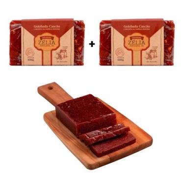 Imagem de kit c/2 Goiabada Cascão Em Barra Zélia menos açúcar 600g 