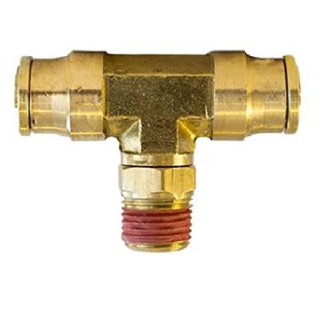 Imagem de Tectran PL1371-6B camiseta de corrida macho giratória de ajuste por pressão (D.O.T. de latão para tubulação de nylon, tamanho do tubo de 0,95 cm, rosca de tubo de 0,65 cm, pacote com 10)