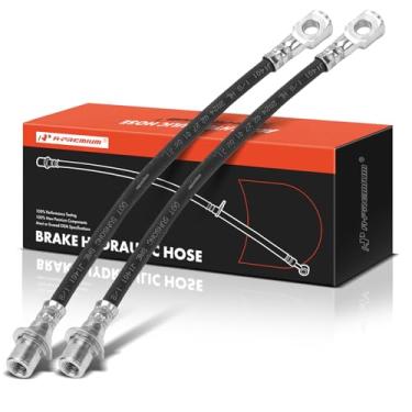 Imagem de A-Premium Mangueira hidráulica de freio lateral do motorista e do passageiro compatível com modelos selecionados Chevrolet e GMC - Blazer, Jimmy, 1998-2005 - Substituição # 22163643 (pacote com 2)