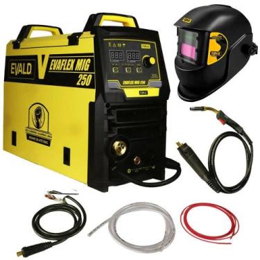 Imagem de Solda Multiprocesso MIG Pulse Alumínio com Máscara EVAFLEX MIG-250 EVA