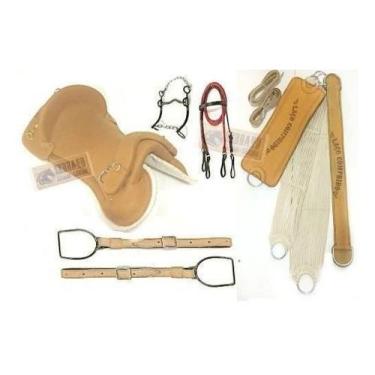 Imagem de Jogo 12pcs Sela Freio De Ouro Santa Cavalo Laco Comprido - SELARIA SER