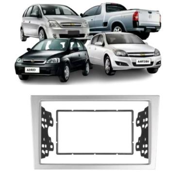Imagem de Moldura p painel gm corsa montana vectra  meriva 2 din prata - JHOLSOM
