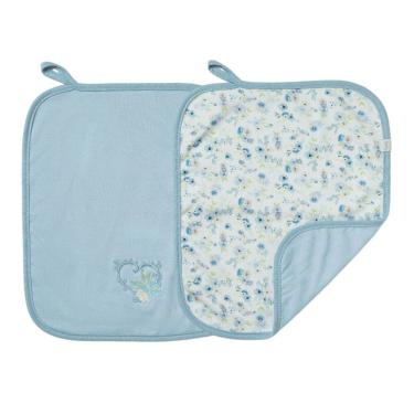 Imagem de Kit 2 Babinhas Paninho de Boca Bebê Menina Serena Azul -Hug