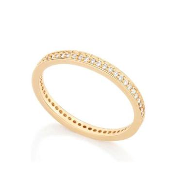 Imagem de Aparador De Aliança Rommanel Fino Zircônias Ouro 18k 511880, 16, Doura